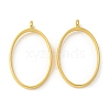 Rack Plating Alloy Oval Open Back Bezel Pendants X-PALLOY-S047-26E-FF-3