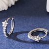 Brass Micro Pave Clear Cubic Zirconia Hoop Earrings FS-WG60F71-02-2