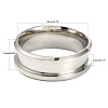 201 Stainless Steel Grooved Finger Ring Settings MAK-WH0007-16P-6