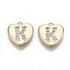 Brass Micro Pave Clear Cubic Zirconia Charms KK-N231-234K-NF-1