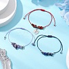 3Pcs Constellations Adjustable Nylon Cord Braided Bead Bracelets for Women Men BJEW-JB11325-09-1