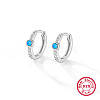 Rhodium Plated 925 Sterling Silver Micro Pave Cubic Zirconia Hoop Earrings for Women HC3863-2-1
