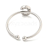 Rack Plating Brass Open Cuff Rings for Women RJEW-F162-02P-C-3