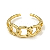 Curb Chain Shape Brass Open Cuff Rings for Women RJEW-Z050-09G-2