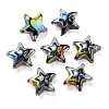 UV Plating Rainbow Iridescent Transparent Acrylic Beads OACR-C007-06D-1