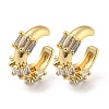 Brass Micro Pave Cubic Zirconia Cuff Earrings EJEW-E299-01G-1