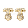 Brass Micro Pave Cubic Zirconia Stud Earrings EJEW-Z091-04G-T-2