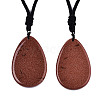 Synthetic Goldstone Pendant Necklaces NJEW-S421-022B-1