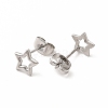 Non-Tarnish 304 Stainless Steel Hollow Out Star Stud Earrings for Women EJEW-C004-05P-2