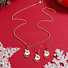 Christmas Theme Alloy Enamel Pendant Necklace & Dangle Earrings Set FN1321-1-3