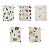 10Pcs 5 Styles Printed Polycotton(Polyester Cotton) Packing Pouches Drawstring Bags ABAG-YW0001-04-1