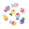 8Pcs 8 Colors Painted Glass Beads LAMP-YW0004-07-2