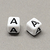 Large Hole Acrylic Letter European Beads LS-X-SACR-Q103-6mm-01A-2