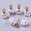 Glass Wishing Bottle Pendant Decorations GLAA-N037-01H-1