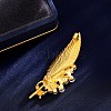 Feather Shape Alloy Brooches for Backpack Clothes PW-WG4EC9D-01-5