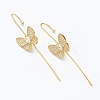 Brass Micro Pave Clear Cubic Zirconia Ear Wrap Crawler Hook Earrings EJEW-J101-17G-1