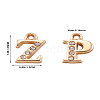 Alloy Rhinestone Charms ALRI-T008-01G-24