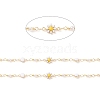 Brass Enamel Flower & Flat Round Link Chains CHC-P009-32G-2