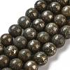 Natural Pyrite Beads Strands G-S265-03-8mm-5