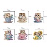 6Pcs Cat DIY Diamond Painting Keychain Kit PW-WG36976-01-5