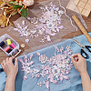 3D Flower Beading Polyster Embroidery Ornaments Accessories DIY-WH0622-001B-3