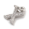 Initial Letter Brass with Cubic Zirconia Charms KK-Q814-26X-P-2