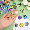 CHGCRAFT 30Pcs 15 Colors Luminous Self Adhesive Glass Eyes Cabochons DIY-CA0006-29-3