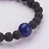 Natural Lava Rock Beaded Stretch Bracelets BJEW-JB02906-3