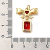 Rack Plating Brass Micro Pave Cubic Zirconia Pendants KK-P241-19G-02-3