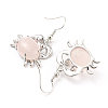 Natural Rose Quartz Crab Dangle Earrings G-Z033-13P-02-2