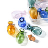 10Pcs 5 Colors Oval Glass Cork Bottles Ornament DJEW-FS0001-01-4