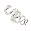 Non-Tarnish 304 Stainless Steel Snake Wrap Open Cuff Ring for Women RJEW-A043-29P-1