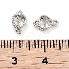 Brass Pave Clear Cubic Zirconia Connector Charms KK-P271-35P-3