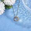 201 Stainless Steel Interlocking Ring Pendants STAS-SZ0002-61B-5