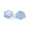 Transparent Two Tone Spray Painted Glass Bead Caps A-GLAA-Q089-002B-002-2