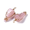 Natural Rose Quartz Copper Wire Wrapped Big Pendants G-B073-02RG-06-2