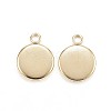 Ion Plating(IP) 304 Stainless Steel Pendant Cabochon Settings LS-STAS-G127-13-8mm-G-2