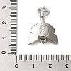 Brass Micro Pave Clear Cubic Zirconia Fold Over Clasps with Shell KK-S382-07P-3