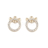 Brass Micro Pave Clear Cubic Zirconia Connector Charms KK-K351-38G-1