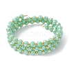 Glass Rondelle Beaded Wrap Style Bracelet BJEW-JB09965-04-1