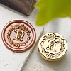 Golden Tone Wax Seal Brass Stamp Head DIY-B079-01G-N-1