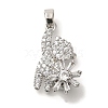 Brass Micro Pave Cubic Zirconia Pendants KK-B122-03B-P-1