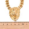 304 Stainless Steel Lion Head Pendant Cuban Link Chain Necklaces NJEW-C099-05G-5