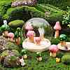 CRASPIRE 4 Sets 2 Colors Mini Mushroom Wood Display Ornaments AJEW-CP0005-44-4