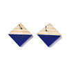 Opaque Resin & Wood Stud Earrings EJEW-N017-005A-B01-4