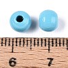 Spray Painted Round Natural Schima Wood Beads WOOD-A018-6mm-09-3