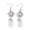 Opalite Bullet with Sun Dangle Earrings EJEW-I276-01P-17-2