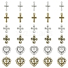 60Pcs 6 Styles Tibetan Style Alloy Pendants TIBEP-FS0001-24-3