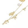 Bohemian Summer Beach Style 18K Gold Plated Shell Shape Initial Pendant Necklaces IL8059-6-1