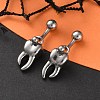 Tooth 316 Surgical Stainless Steel Dangle Belly Button Rings EJEW-G416-13AS-1